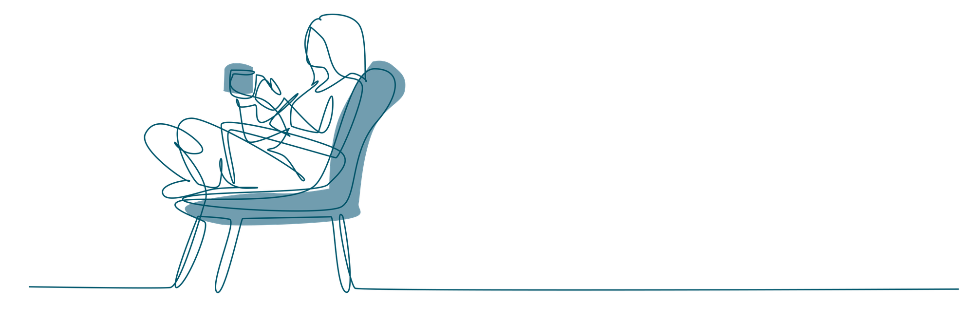 Simplify your giving shown by woman sitting in chair illustration 