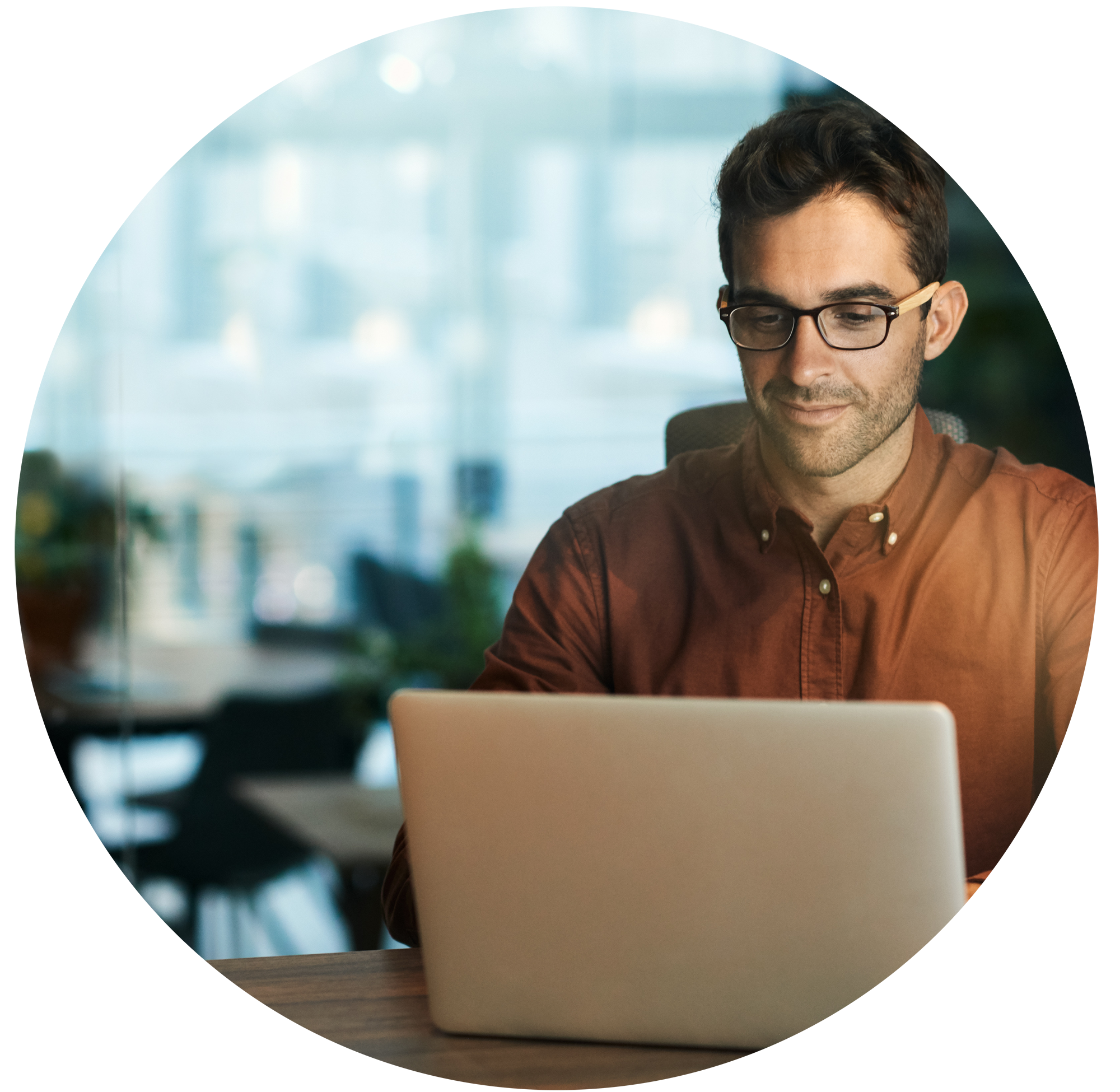 Man opening a Giving Account on his laptop